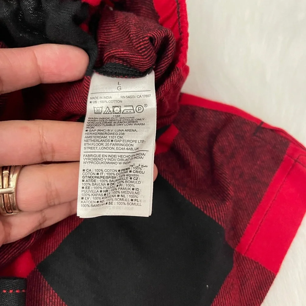 *BUNDLE* NWT Old Navy Flannel Pajama Short Black & Red Buffalo Plaid Women SZ L - Picture 7 of 7